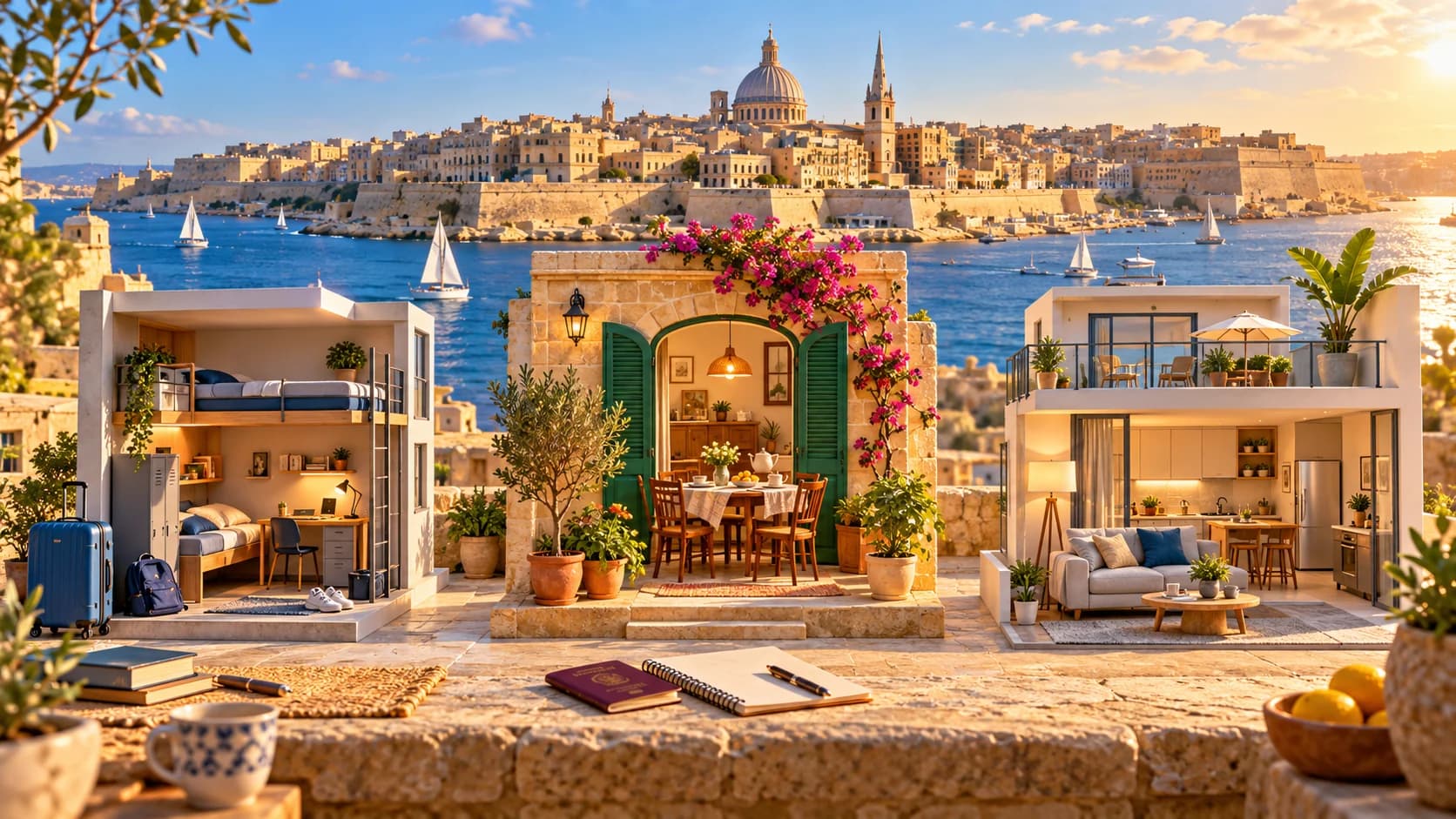Malta Konaklama Rehberi: Yurt mu, Aile Yanı mı, Apart mı? kapak görseli