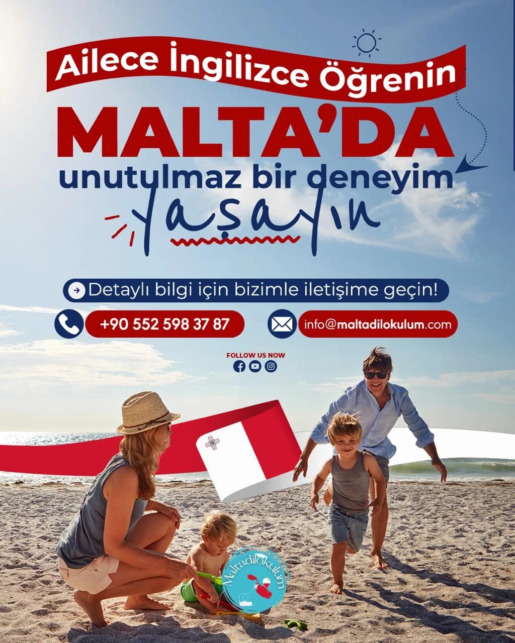 Malta aile yaz okulları için iletişim ve danışmanlık çağrısı