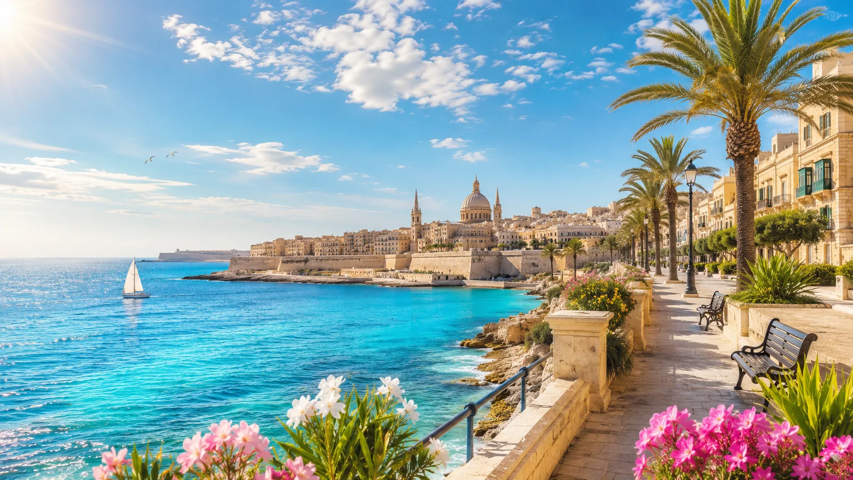 Malta hava durumu sliema sahili yaz mevsimi